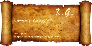 Karsay Gergő névjegykártya