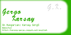 gergo karsay business card