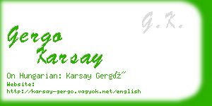 gergo karsay business card